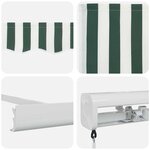 vidaXL Auvent Rétractable Vert et blanc 300 x 250 cm Tissu et Métal