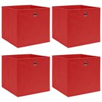 vidaXL Boîtes de rangement 4 Pièces Rouge 32x32x32 cm Tissu