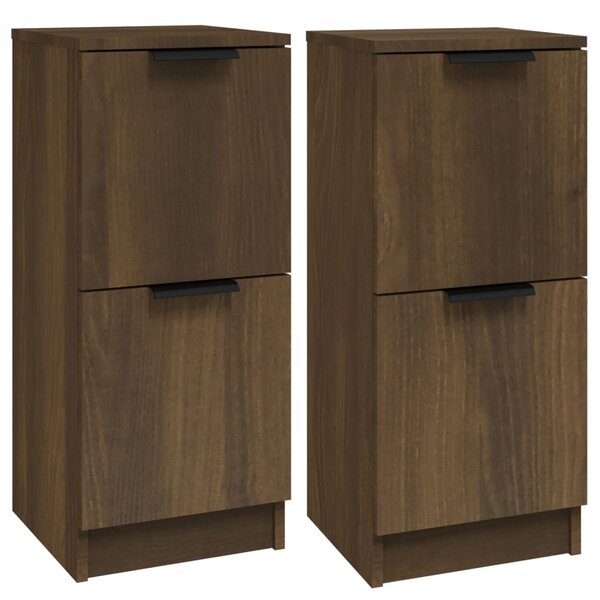 vidaXL Buffets 2 Pièces chêne marron 30x30x70 cm Bois d'ingénierie