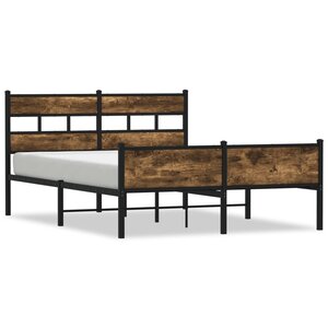 vidaXL Cadre de lit sans matelas chêne fumé 140x200 cm bois ingénierie
