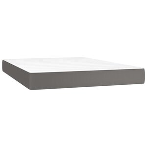 vidaXL Matelas de lit à ressorts ensachés Gris 140x190x20cm Similicuir