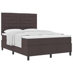 vidaXL Lit à ressorts avec matelas Marron foncé 140 x 190 cm tissu