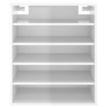 vidaXL Armoire à chaussures Blanc brillant 60x35x70 cm Aggloméré
