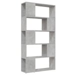 vidaXL Bibliothèque de séparation Gris béton 80x24x155 cm