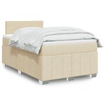 vidaXL Sommier à lattes de lit avec matelas crème 120x190 cm tissu