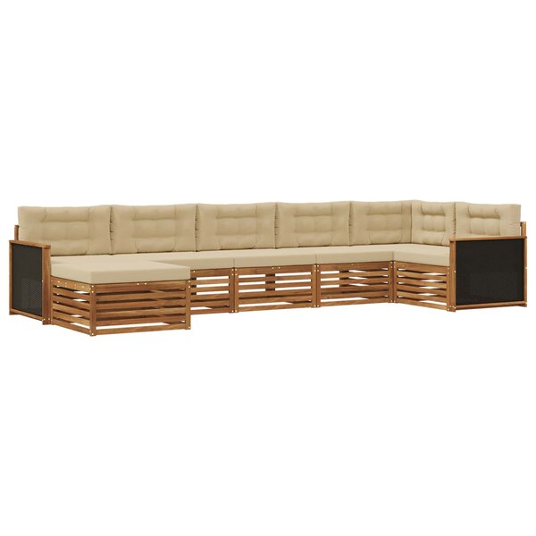 vidaXL Ensemble de canapés d'extérieur 7 pc Naturel et Beige