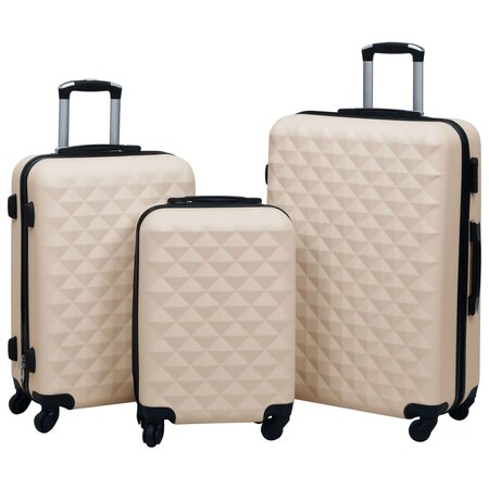 vidaXL Ensemble de valises rigides 3 Pièces Doré ABS