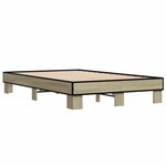vidaXL Cadre de lit chêne sonoma 140x200 cm bois d'ingénierie et métal