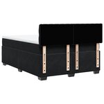 vidaXL Sommier à lattes de lit avec matelas Noir 140x190 cm Velours