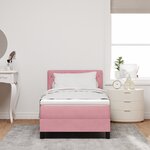 vidaXL Lit à Somier avec Matelas Rose 90x200 cm Velours