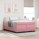 vidaXL Cadre de lit avec matelas Rose 140 x 200 cm Velours
