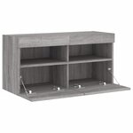 vidaXL Meuble TV mural avec lumières LED sonoma gris 80x30x40 cm