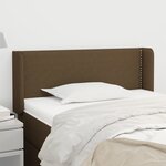 vidaXL Tête de lit avec oreilles Marron Foncé 83x16x78/88 cm Tissu