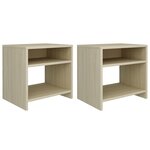 vidaXL Tables de chevet 2Pièces Chêne sonoma 40x30x40cm Bois d'ingénierie