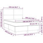 vidaXL Sommier à lattes de lit avec matelas Crème 140x190 cm Tissu