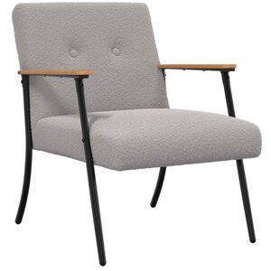 vidaXL fauteuil Gris clair Tissu ressemblant à de la laine bouclée