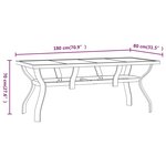 vidaXL Table de jardin Gris et noir 180x80x70 cm Acier et verre