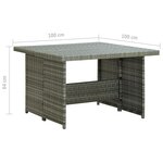 vidaXL Salon de jardin 6 Pièces avec coussins résine tressée gris