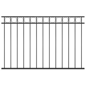 vidaXL Panneau de clôture Acier 1 7x1 m Noir