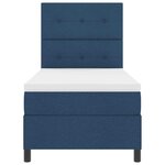 vidaXL Lit à ressorts avec matelas et LED bleu 90x200 cm en tissu