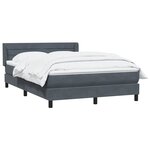 vidaXL Sommier à lattes de lit et matelas gris foncé 140x220cm velours