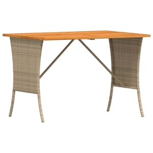 vidaXL Table de jardin avec dessus en bois d'acacia beige 105x75x72 cm