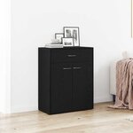 vidaXL Buffet avec tiroir Noir 60 x 30 x 75 cm Bois d'ingénierie