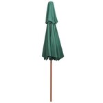 vidaXL Parasol de terrasse 270 x 270 cm Poteau en bois Vert