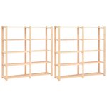 vidaXL Étagères de rangement à 5 niveaux 2Pièces 170x38x170 cm Pin 500 kg