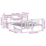 vidaXL Lit bibliothèque sans matelas 120x200 cm bois de pin massif
