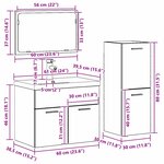 vidaXL Ensembles 3 Pièces Bois ancien 30 x 30 x 80 cm Bois d'ingénierie