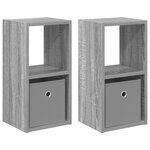 vidaXL Table de chevet 2 pc Gris Sonoma 25 5 x 22 x 49 5 cm