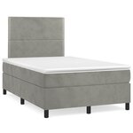 vidaXL Sommier à lattes de lit et matelas gris clair 120x190cm velours