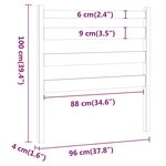 vidaXL Tête de lit Marron miel 96x4x100 cm Bois massif de pin