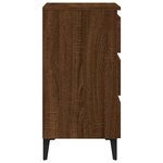 vidaXL Table de chevet avec pieds en métal Chêne marron 40x35x69 cm