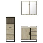 vidaXL Ensemble de meubles de salle de bain 3 Pièces chêne sonoma