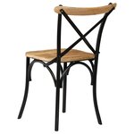 vidaXL Chaises à dossier croisé lot de 4 noir bois de manguier massif