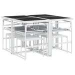 vidaXL Ensemble à manger de jardin avec coussins 9 Pièces blanc textilène