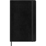 Carnet piqué moleskine souple noir 13 x 21 cm - ivoire uni -192 pages