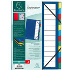 Trieur Harmonika  PP  12 compartiments  bleu x 6 EXACOMPTA