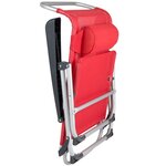 Bo-Camp Chaise de plage Aluminium Rouge