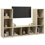 vidaXL Meubles TV 3 Pièces Chêne sonoma 107x35x37 cm Bois d'ingénierie