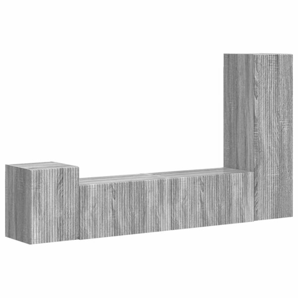 vidaXL Ensemble meuble TV 4 Pièces Gris Sonoma Bois d'ingénierie