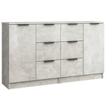 vidaXL Buffets 2 Pièces Gris béton 60x30x70 cm Bois d'ingénierie