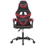 vidaXL Chaise de jeu pivotante Noir et rouge bordeaux Similicuir
