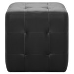 vidaXL Poufs 2 Pièces Noir 30 x 30 x 30 cm Similicuir