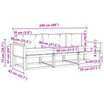 vidaXL Ensemble de canapés d'extérieur 3 Pièces Naturel et Gris clair