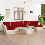 Vidaxl salon de jardin palette 8 pièces avec coussins épicéa imprégné