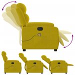 vidaXL Fauteuil inclinable de massage électrique jaune velours