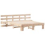 vidaXL Cadre de lit avec tête de lit Marron 140 x 200 cm Pin massif